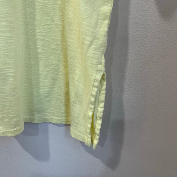 J. Jill Pima Cotton Scoop Neck Elbow Sleeve Tee Yellow Sz Large Soft Relaxed Fit - Picture 4 of 4